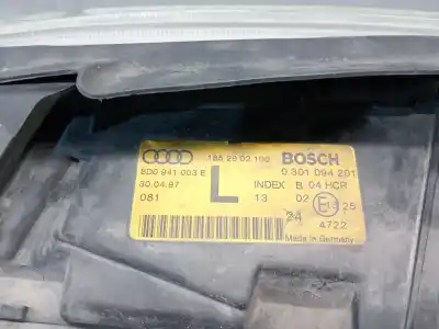 Автозапчастина б/у ліва фара для audi a4 b5 (8d2) 1.9 tdi посилання на oem iam 8d0941003e 1852902100 bssosch 8d0941029d
