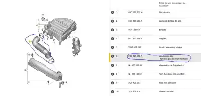 Second-hand car spare part tube for seat ibiza v (kj1, kjg) 1.0 tsi oem iam references 2q0129618a  2q0129618a
