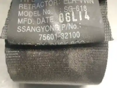 Автозапчастина б/у задній лівий ремін безпеки для ssangyong actyon sports i (qj) 2.0 xdi посилання на oem iam 7560132100  7560132100lam