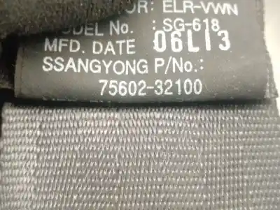 Автозапчастина б/у задній правий ремін безпеки для ssangyong actyon sports i (qj) 2.0 xdi посилання на oem iam 7560232100  7560232100lam