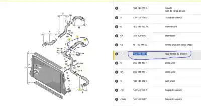 Автозапчастина б/у труба для audi a3 (8p1) 1.9 tdi посилання на oem iam 1k0145838c  1k0145838n