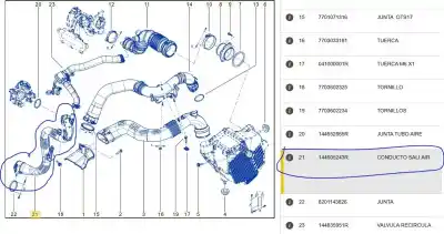 Автозапчастина б/у труба для dacia logan mcv ii tce 90 (k8m1) посилання на oem iam 144605243r  144605243r
