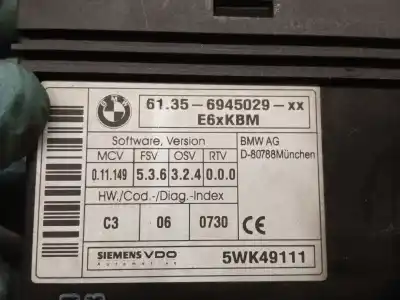Peça sobressalente para automóvel em segunda mão módulo eletrônico por bmw 5 (e60) 525 i referências oem iam 61356945029 5wk49111 siemens e6xkbm