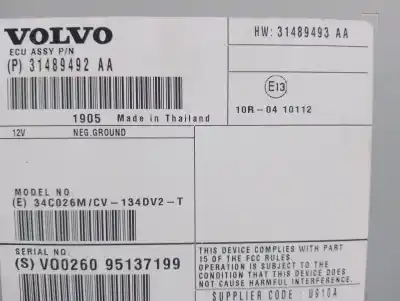Pezzo di ricambio per auto di seconda mano antenna per volvo v40 fastback (525) d2 riferimenti oem iam 31489492  