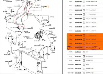 Автозапчастина б/у труби кондиціонації для mazda mx-5 iv (nd) 2.0 (nd2e) посилання на oem iam na6w61467a  na6w61467a