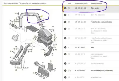 Автозапчастина б/у труба для audi a3 (8l1) 1.9 tdi посилання на oem iam 1j0129684ag  1j0129684ag