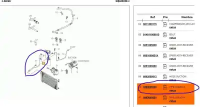 Pezzo di ricambio per auto di seconda mano tubi aria condizionata per ssangyong musso (fj) 2.3 d riferimenti oem iam 6863005030  6863005030