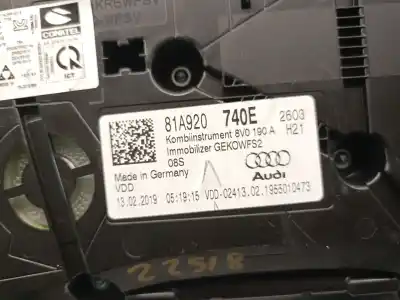 Second-hand car spare part dashboard for audi q2 (gab, gag) 1.0 tfsi oem iam references 81a920740e 02413021955010473 vdo 81a920740e