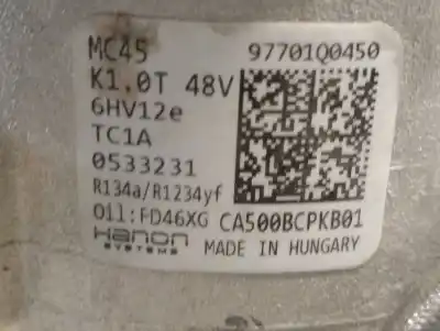 Автозапчасти б/у компрессор кондиционера воздуха за hyundai bayon (bc3) 1.0 t-gdi ссылки oem iam 97701q0450 0533231 hanon 