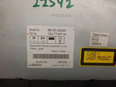 Peça sobressalente para automóvel em segunda mão sistema de áudio / rádio cd por toyota rav 4 iii (_a3_) 2.2 d 4wd (ala30_) referências oem iam 8612042220 cqtt3571a 8612042220