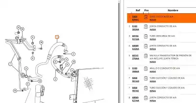 Peça sobressalente para automóvel em segunda mão tubos de ar condicionado por jeep compass (mk49) 2.2 crd 4x4 referências oem iam 05058894ac  05058894ac