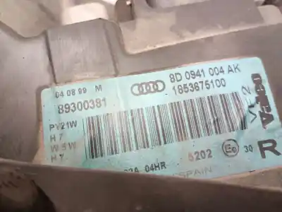 Автозапчасти б/у правая фара за audi a4 b5 (8d2) 1.9 tdi ссылки oem iam 8d0941004ak  8d0941030ak
