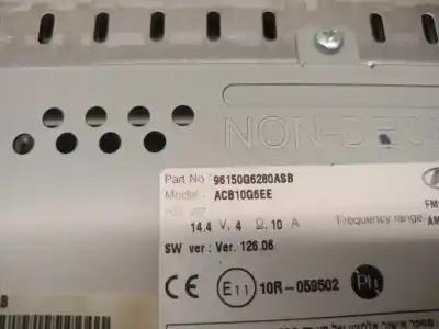 Second-hand car spare part audio system / radio cd for kia picanto iii (ja) 1.0 oem iam references 96150g6280asb  96150g6280asb