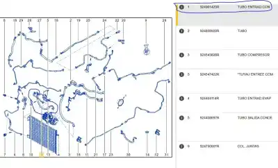Автозапчастина б/у труби кондиціонації для renault captur ii (hf_) e-tech 160 посилання на oem iam 924901423r  924901423r