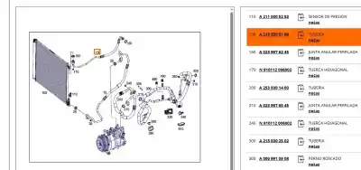 Автозапчасти б/у трубы кондиционирования воздуха за mercedes-benz glc (x253) 220 d 4-matic (253.905, 253.903) ссылки oem iam a2138305100  a2138305100