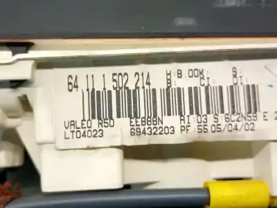 Second-hand car spare part heating / air conditioning control panel for mini mini (r50, r53) cooper oem iam references 64111502214  64111502212