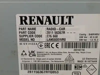 Автозапчастина б/у багатофункційний дисплей для dacia duster (hm_) 1.6 sce 115 (hmm1) посилання на oem iam 281156367r  281156367r