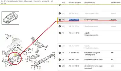 Gebrauchtes Autoersatzteil schutzabdeckung zum porsche cayenne (92a) 4.2 s diesel oem-iam-referenzen 7l0825231  95850423102