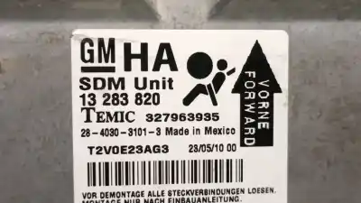 Second-hand car spare part airbag control unit for opel corsa d (s07) 1.3 cdti (l08, l68) oem iam references 13283820 327963935 temic 