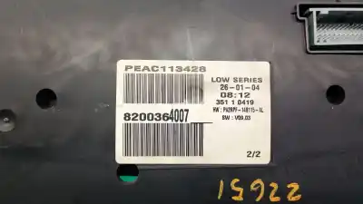 Автозапчастина б/у панель інструментів для renault megane ii (bm0/1_, cm0/1_) 1.9 dci (bm0g, cm0g) посилання на oem iam 8200364007  8200462283