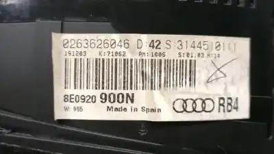 Peça sobressalente para automóvel em segunda mão quadrante por audi a4 berlina (8e) 1.8 20v turbo referências oem iam 8e0920900n 0263626046 bosch 8e0920900nx