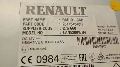 Second-hand car spare part multifunction display for renault captur i (j5_, h5_) 0.9 tce 90 oem iam references 281154548r  281154548r
