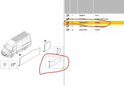 Автозапчастина б/у задні модинги для iveco daily vi furgón 33s16, 35s16, 35c16, 40c16, 50c16 посилання на oem iam 5801811475  5801811475