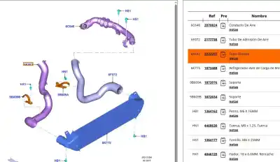 Second-hand car spare part intercooler pipe for ford kuga ii (dm2) 2.0 tdci oem iam references fv416k683ae  2022207