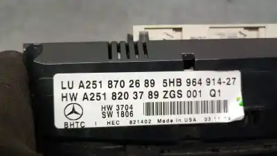 Автозапчасти б/у климат-контроль за mercedes-benz clase r (w251, v251) r 320 cdi 4-matic (251.022, 251.122) ссылки oem iam a2518702689  a2518702689