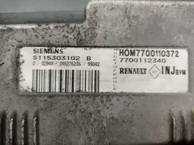 Second-hand car spare part ecu engine control for renault clio ii fase i (b/cbo) 1.6 initiale (b/cbod) 90 cv / 66 kw oem iam references 7700110372 s115301100b siemens s115301100b