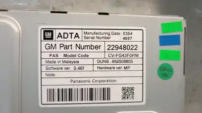 Автозапчасти б/у многофункциональный дисплей за opel meriva b monospace (s10) 1.6 cdti (75) ссылки oem iam 22948022  1236132
