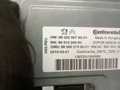 Second-hand car spare part start/stop control unit for citroen c4 picasso ii 1.6 bluehdi 120 oem iam references 9802096780  9802096780
