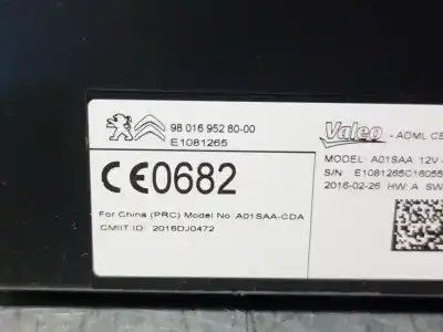 Peça sobressalente para automóvel em segunda mão módulo eletrônico por citroen c4 picasso ii 1.6 bluehdi 120 referências oem iam 9801695280  9801695280