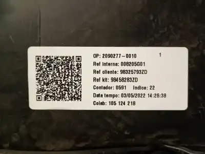 Автозапчастина б/у обкітка задніх лівіх дверей для peugeot 2008 ii (ud_, us_, uy_, uk_) 1.5 bluehdi 110 (udyhsk) посилання на oem iam 98325793zd  98325793zd