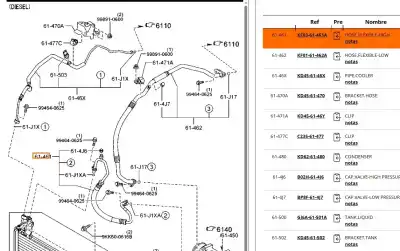 Автозапчастина б/у труби кондиціонації для mazda cx-5 (ke, gh) 2.2 d (ke2fw) посилання на oem iam kf0361461a  kf0361461a