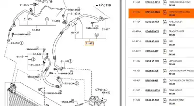 Автозапчастина б/у труби кондиціонації для mazda cx-5 (ke, gh) 2.2 d (ke2fw) посилання на oem iam kf0161462a  kf0161462a