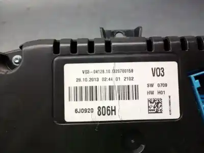 Pezzo di ricambio per auto di seconda mano pannello degli strumenti per seat ibiza iv (6j5, 6p1) 1.6 tdi riferimenti oem iam 6j0920806h  6j0920806h