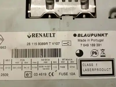 Автозапчастина б/у аудіо система / радіо cd для renault scénic iii (jz0/1_) 1.5 dci посилання на oem iam 281159389r  281159389r