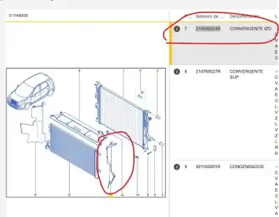 Pezzo di ricambio per auto di seconda mano modanatura anteriore per renault scénic iii (jz0/1_) 1.5 dci riferimenti oem iam 214990024r  214990024r