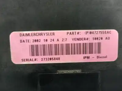 Автозапчасти б/у блок реле/предохранителей за chrysler voyager iv (rg, rs) 2.5 crd ссылки oem iam 04727558ac 273205848 