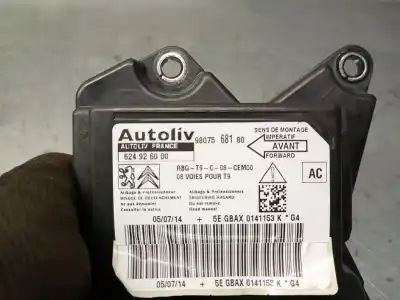 Автозапчастина б/у блок управління подушками безпеки для peugeot 308 sw ii (lc_, lj_, lr_, lx_, l4_) 2.0 bluehdi 150 посилання на oem iam 9807568180 624926000 autoliv 9807568180