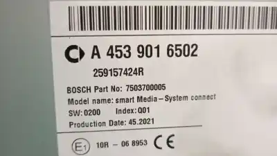 Автозапчасти б/у аудиосистема / радио cd за smart forfour fastback (453) electric drive / eq (453.091) ссылки oem iam a4539016502 7503700005 bosch a4539017302
