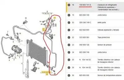 Автозапчастина б/у труби кондиціонації для seat mii (kf1, ke1) 1.0 посилання на oem iam 1s0820741  1s0820741b
