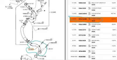 Автозапчасти б/у трубка за mazda 6 hatchback (gh) 2.2 mzr-cd (gh10) ссылки oem iam r2aa13242b  r2aa13242b
