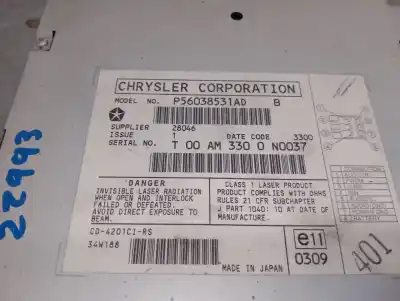 Second-hand car spare part audio system / radio cd for chrysler voyager (rg) 2.5 crd cat oem iam references p56038531ad  56038531ad