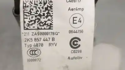 Автозапчастина б/у задній лівий ремін безпеки для volkswagen caddy alltrack furgoneta/monovolumen (saa) 2.0 tdi 4motion посилання на oem iam 2k5857447b  2k5857447b