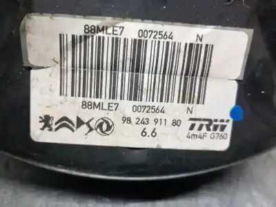 Second-hand car spare part brake servo for opel corsa f 1.2 (68) oem iam references 9824391180  9824391180