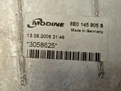 Peça sobressalente para automóvel em segunda mão intercooler por audi a4 berlina (8e) 1.9 tdi (96kw) referências oem iam 8e0145805s 3058625 modine 8e0145805s