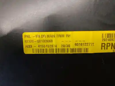 Piesă de schimb auto la mâna a doua fața de la ușa din dreapta partea din fațã de plastic pentru hyundai i20 iii (bc3, bi3) 1.0 t-gdi hybrid 48v referințe oem iam 82320q0100nnb  82308q0030ypn