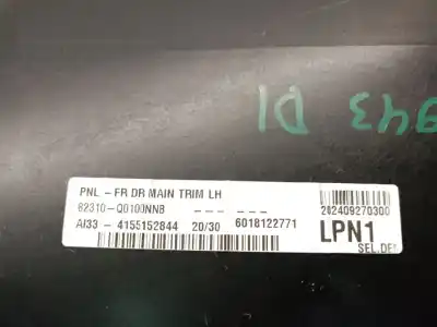 Автозапчасти б/у обивка левой передней двери за hyundai i20 iii (bc3, bi3) 1.0 t-gdi hybrid 48v ссылки oem iam 82310q0100nnb  82307q0040ypn